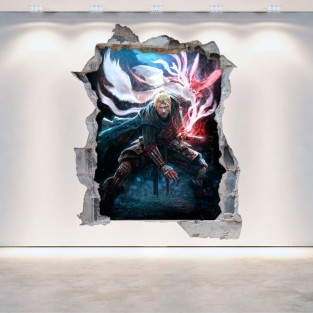 Vinilo decorativo agujero 3d videojuego nioh