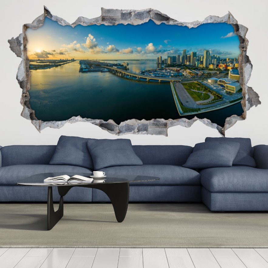 Vinilo agujero 3d horizonte miami florida