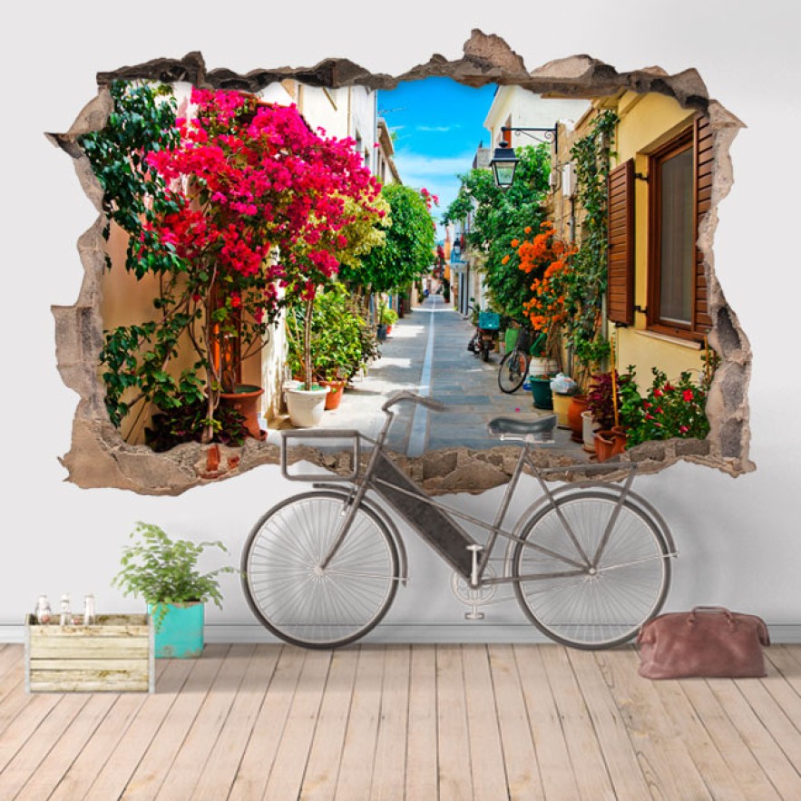 Vinilos agujero 3d ciudad rétino grecia
