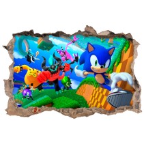 Vinilo decorativo agujero 3d sonic lost world