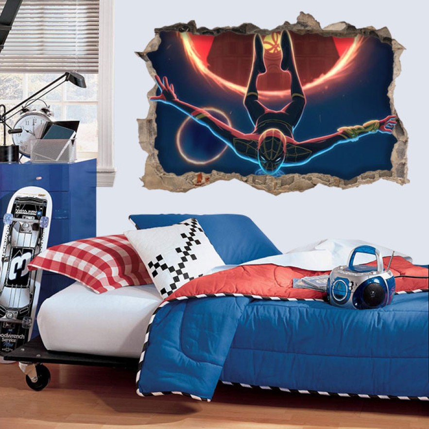 Vinilos agujero 3d spider man ilustración no way home