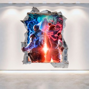 Vinilos decorativos agujero 3d videojuego tekken 7