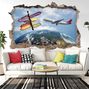 Vinilos agujero 3d viajes por el mundo Vinilos agujero 3d viajes por el mundo