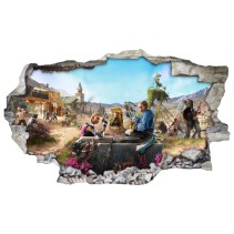 Vinilo decorativo agujero 3d videojuego far cry new dawn