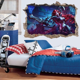 Vinilo decorativo agujero 3d videojuego league of legends Vinilo decorativo agujero 3d videojuego league of legends