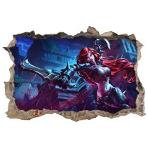 Vinilo decorativo agujero 3d videojuego league of legends