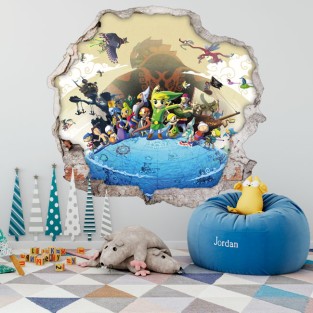 Vinilo decorativo agujero 3d the legend of zelda Vinilo decorativo agujero 3d the legend of zelda