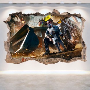 Vinilo decorativo agujero pared 3d watch dogs 2 Vinilo decorativo agujero pared 3d watch dogs 2