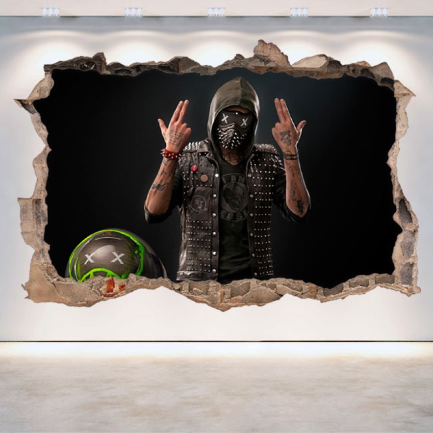 Vinilo agujero 3d wrench watch dogs 2