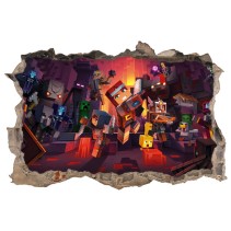 Vinilos y pegatinas agujero3d pared videojuego minecraft