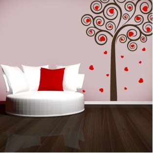 Vinilos decorativos árbol de corazones