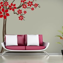 Vinilos decorativos árbol primavera con flores