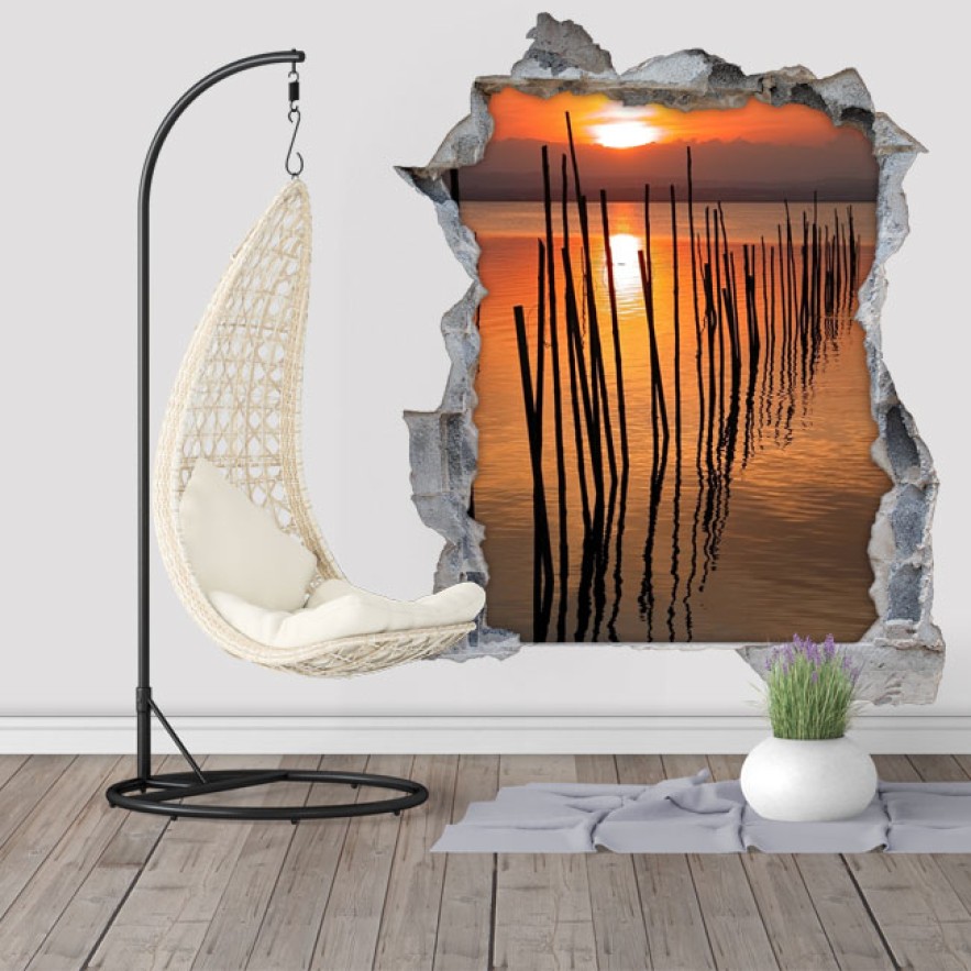 Vinilos agujero 3d atardecer albufera valencia