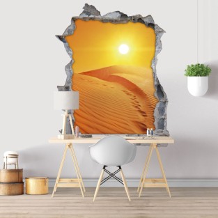 Vinilos agujero 3d desierto al atardecer Vinilos agujero 3d desierto al atardecer