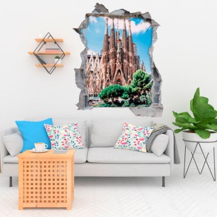 Vinilos agujero 3d barcelona sagrada familia