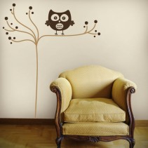 Vinilos y adhesivos búho minimalista