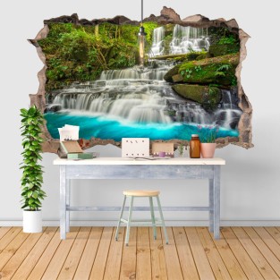 Vinilos agujeros 3d cascadas en la naturaleza