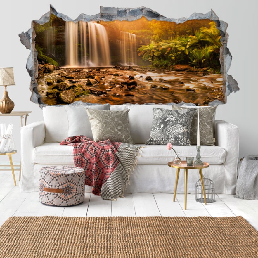 Vinilos agujero 3d cataratas russell en tasmania