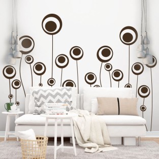 Vinilos decorativos flores círculos