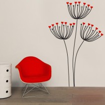 Vinilos decorativos flores con corazones