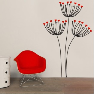 Vinilos decorativos flores con corazones Vinilos decorativos flores con corazones