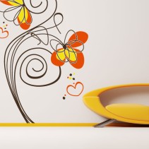 Vinilos decorativos dibujo flores del amor