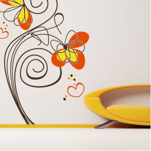 Vinilos decorativos dibujo flores del amor Vinilos decorativos dibujo flores del amor