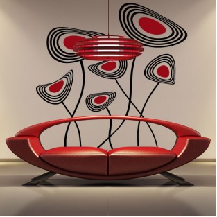Vinilos decorativos flores modernas vintage Vinilos decorativos flores modernas vintage