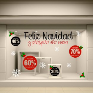Vinilos decorativos comercios flores navidad Vinilos decorativos comercios flores navidad