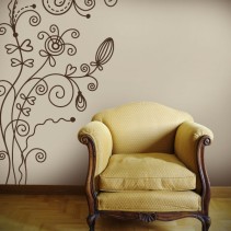 Vinilos decorativos dibujo flores vintage