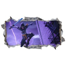 Vinilo decorativo agujero 3d fortnite videojuego