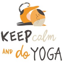 Vinilos gatito frases en inglés keep calm yoga
