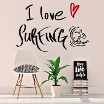 Vinilos surf frase i love surfing