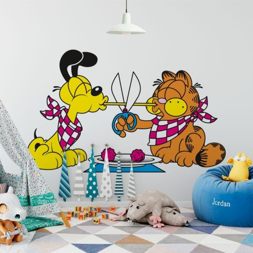 Vinilos decorativos garfield y odie