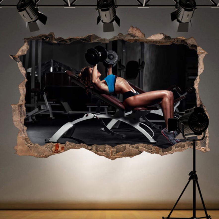 Vinilos decorativos 3d gimnasio fitness