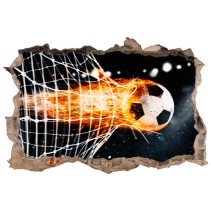 Vinilos decorativos agujero 3d balón gol fútbol