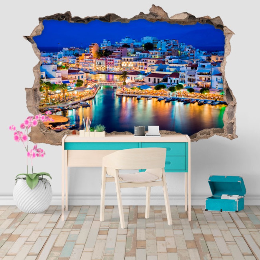 Vinilos agujero 3d grecia ágios nikolaos isla de creta