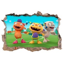 Vinilos decorativos agujero 3d henry el monstruo feliz