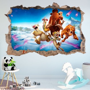 Vinilos decorativos agujero 3d ice age el gran cataclismo