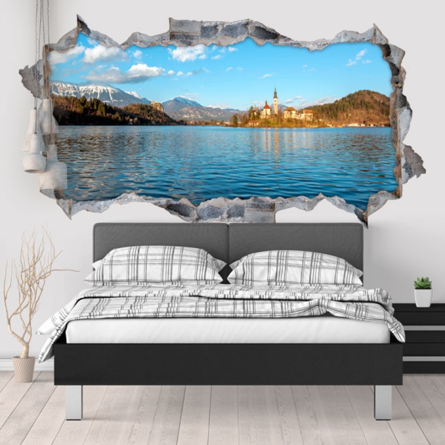 Vinilos agujeros 3d lago bled eslovenia