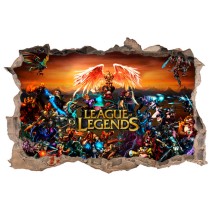 Vinilos decorativos agujero 3d league of legends