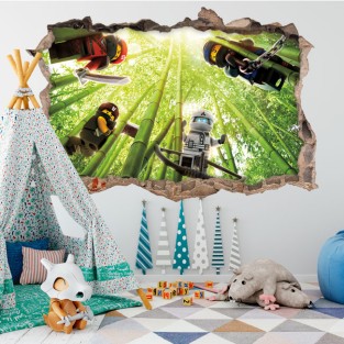 Vinilos infantiles agujero 3d lego ninjago
