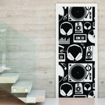 Vinilos juveniles decoración musical puertas y armarios