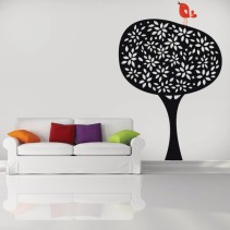Vinilos decorativos árbol y pajarito retro