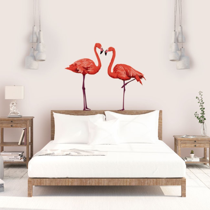 Vinilos decorativos pareja de flamingos