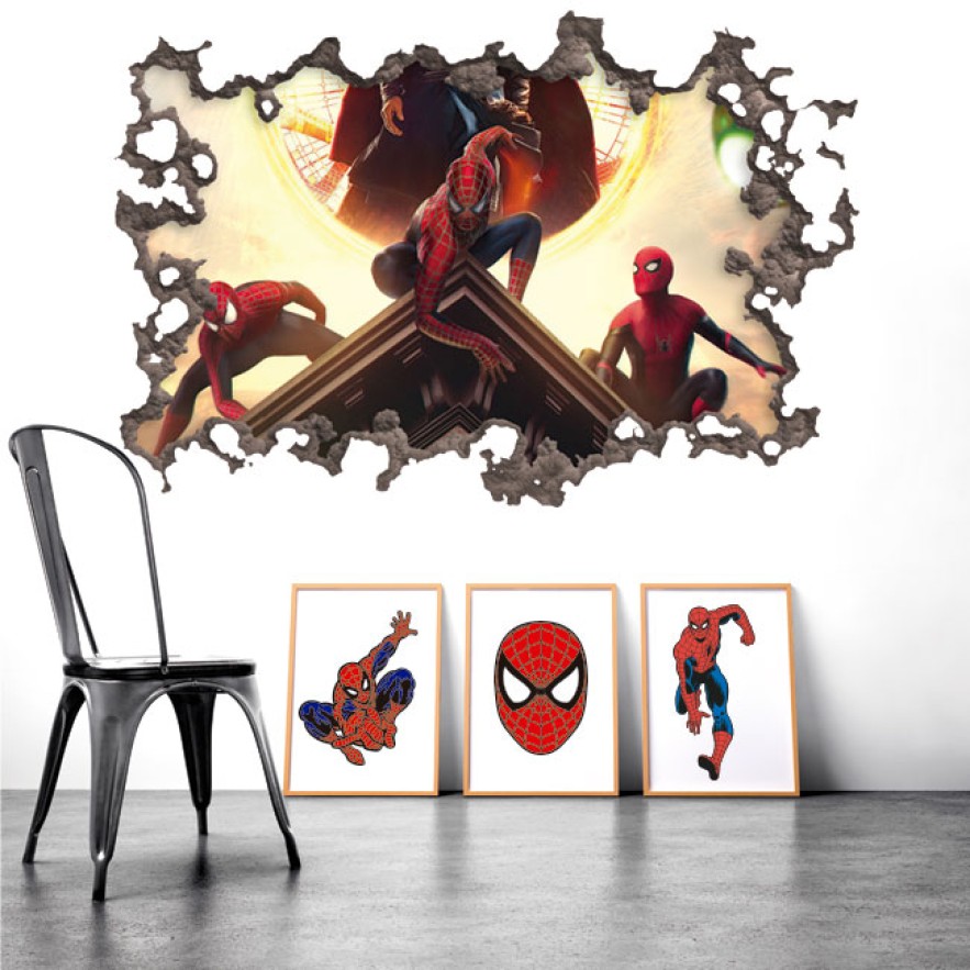 Vinilos y pegatinas agujero 3d película spider man no way home
