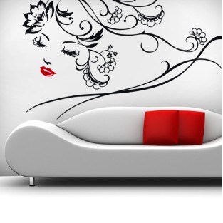 Vinilos decorativos rostro mujer floral Vinilos decorativos rostro mujer floral