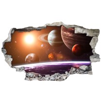 Vinilos decorativos agujero 3d planetas sistema solar