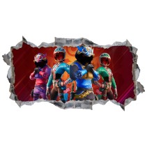 Vinilo decorativo agujero 3d personajes videojuego fortnite