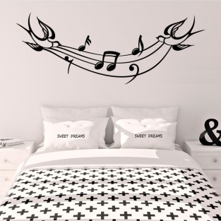 Vinilos decorativos de música y pájaros